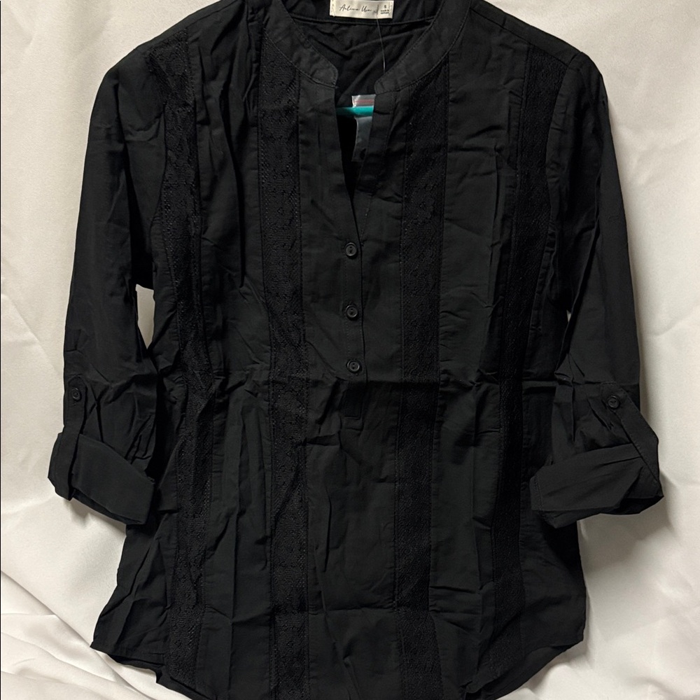 Active USA Women's Black Button Down Shirt